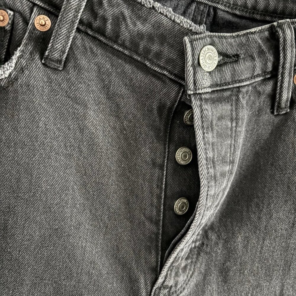 Abercrombie & Fitch Women 29/8XS Black Distressed The Dad High Rise Jeans NWT - Picture 8 of 16